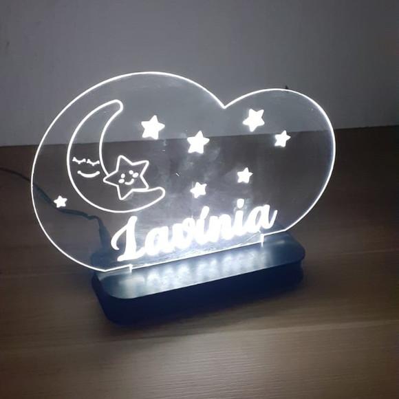 Luminária Personalizada Nuvem em Acrílico