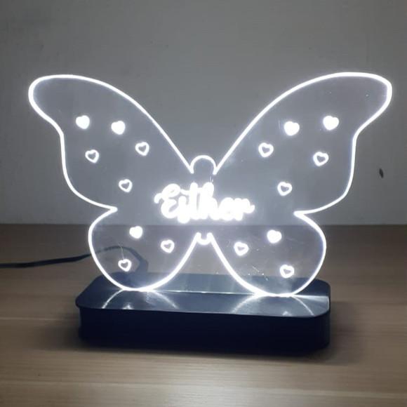 Luminária Personalizada Borboleta em Acrílico