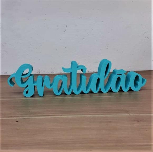 Palavra Decorativa Gratidão Feita com Impressão 3d
