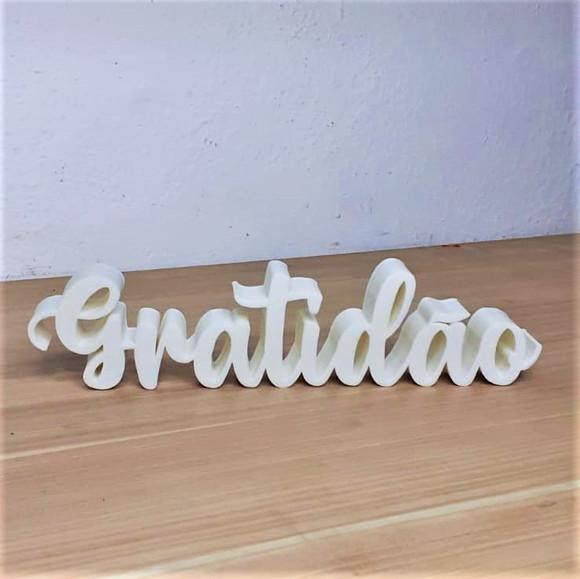 Palavra Decorativa Gratidão Feita com Impressão 3d