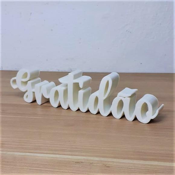 Palavra Decorativa Gratidão Feita com Impressão 3d
