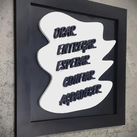 Quadro Decorativo 3d Orar Esperar