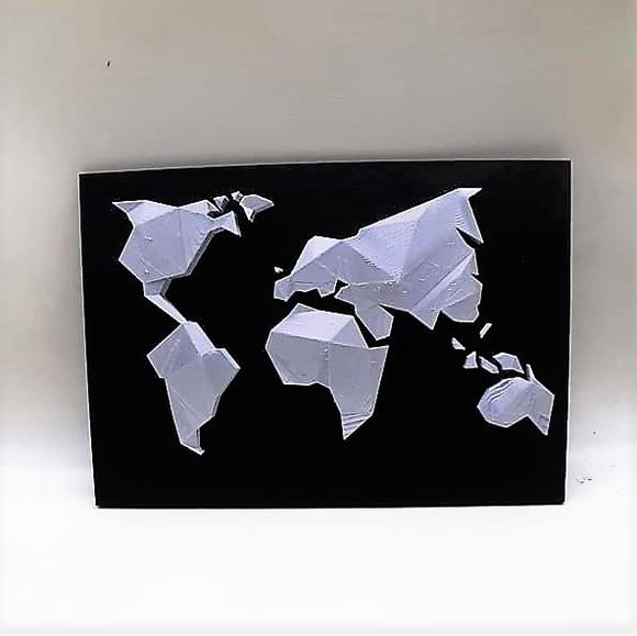 Quadro Mapa Mundi 3d