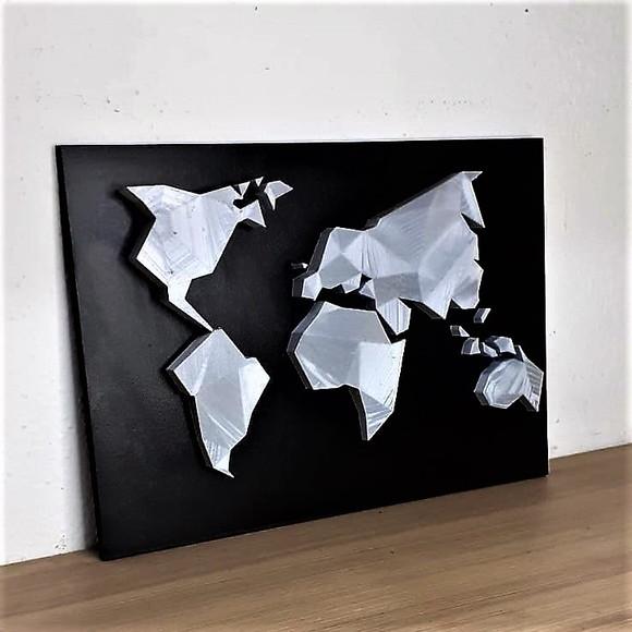 Quadro Mapa Mundi 3d