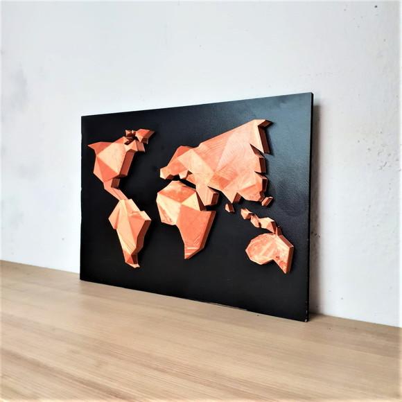 Quadro Mapa Mundi 3d