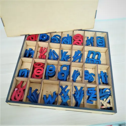Alfabeto Móvel de Forma Montessori com Caixa de Armazenagem