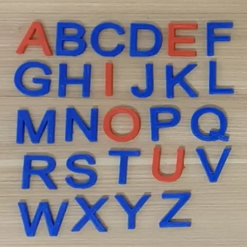 Mini Letras de Forma para Gaveteiro de Fonemas Montessori