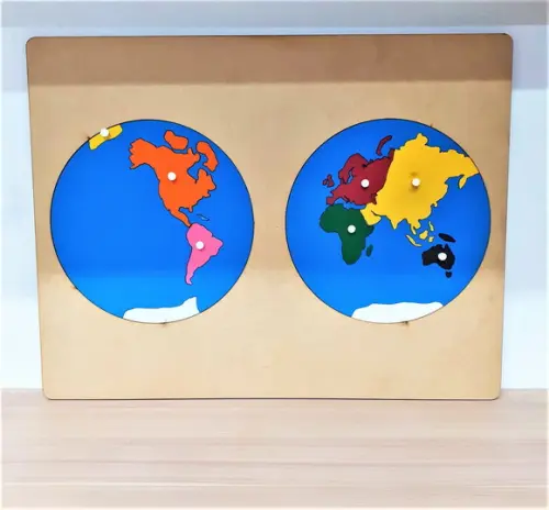 Planisfério Montessori com Duas Faces do Globo