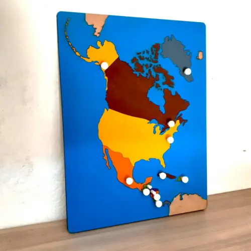 Quebra Cabeças Montessori Mapa da América do Norte