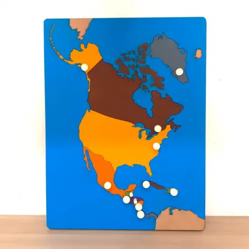 Quebra Cabeças Montessori Mapa da América do Norte