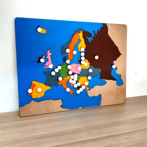 Quebra Cabeças Montessori Mapa da Europa