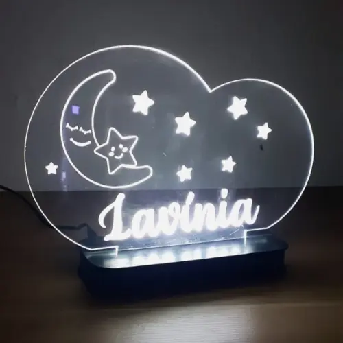 Luminária Personalizada Nuvem em Acrílico