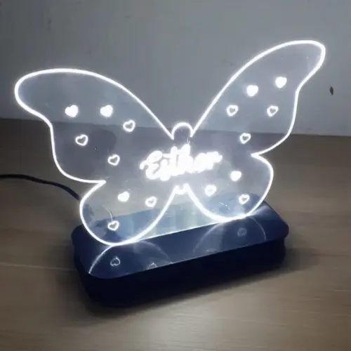 Luminária Personalizada Borboleta em Acrílico