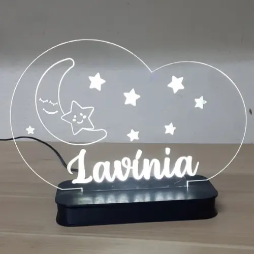 Luminária Personalizada Nuvem em Acrílico