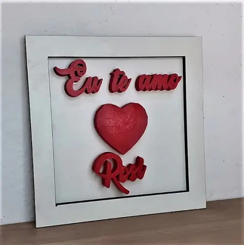 Quadro Decorativo Eu Te Amo Personalizável