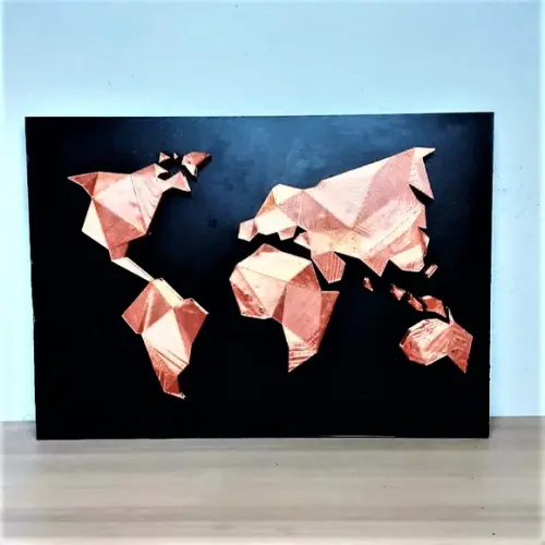 Quadro Mapa Mundi 3d