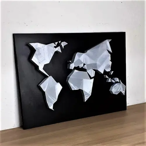 Quadro Mapa Mundi 3d