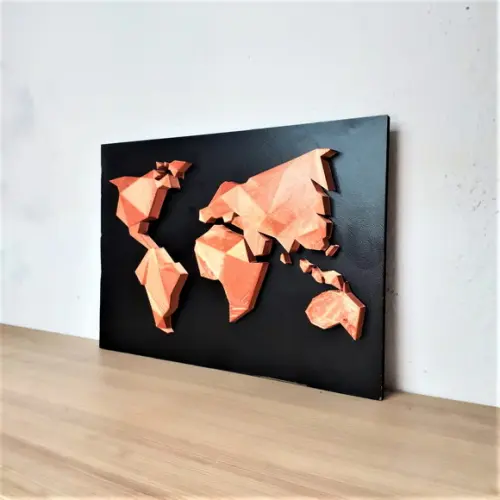 Quadro Mapa Mundi 3d