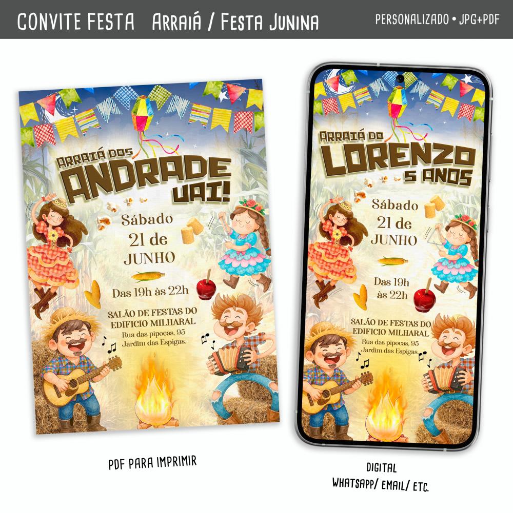 Convite Digital Festa Junina/ Arraiá