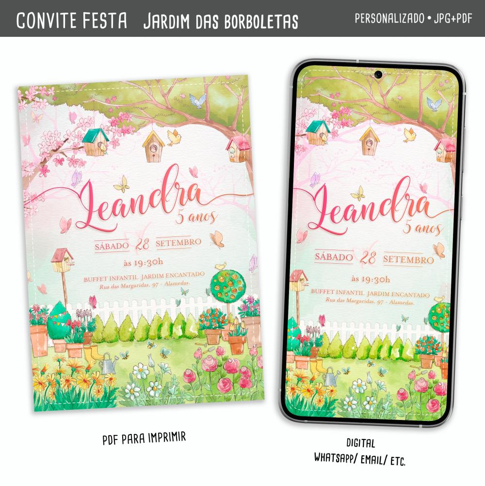 Convite Digital Jardim das Borboletas/ Jardim Encantado
