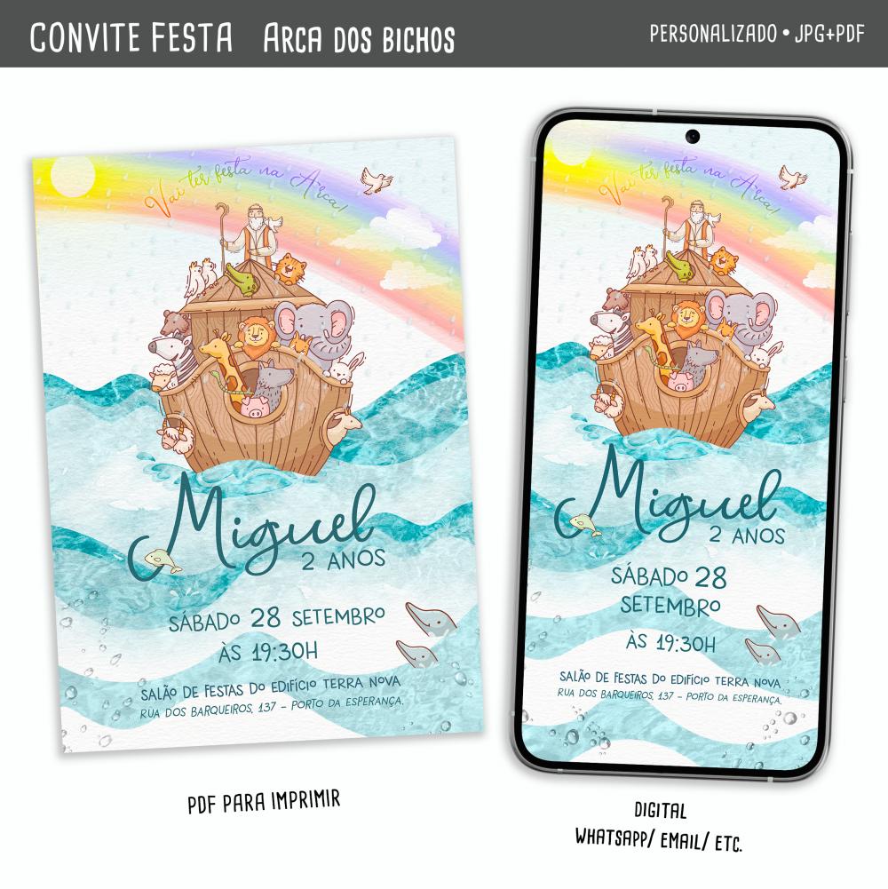 Convite Digital Arca de Noé/ Festa na Arca