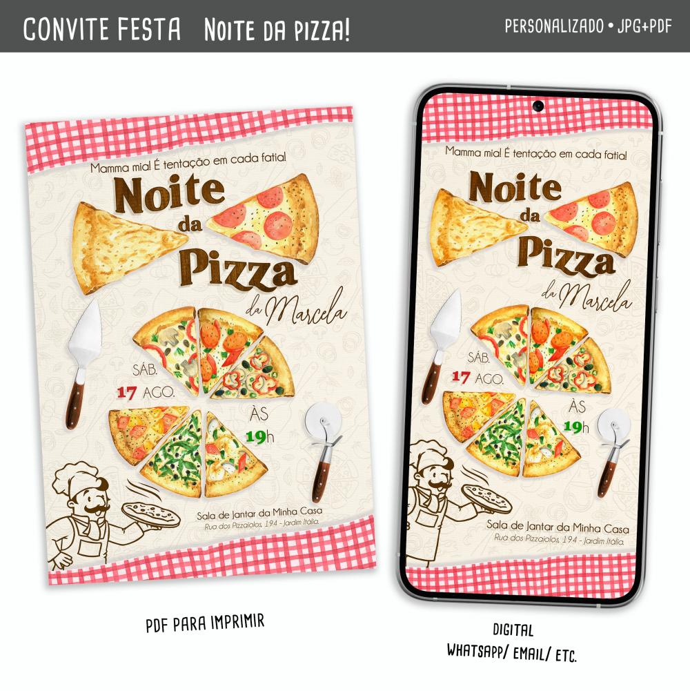 Convite Digital Festa da Pizza/noite de Pizza
