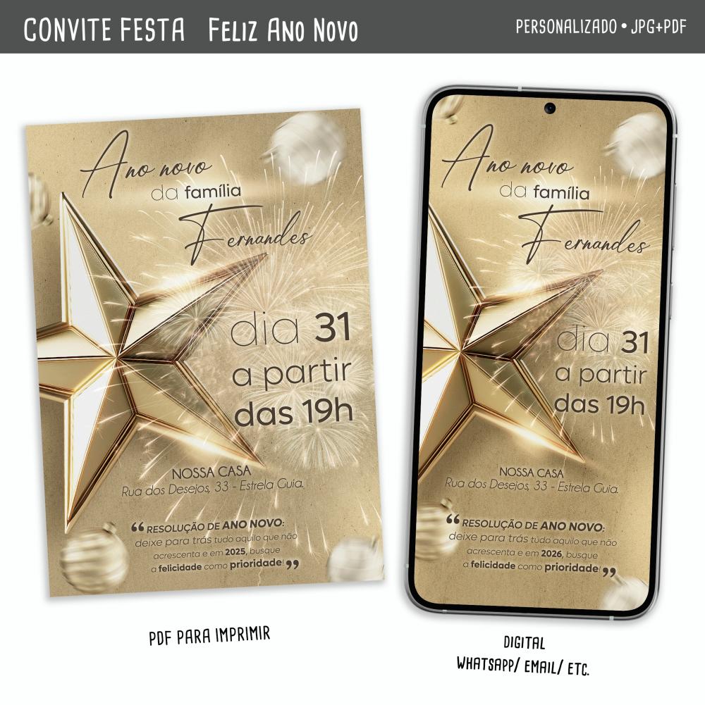 Convite Digital Festa de Ano Novo