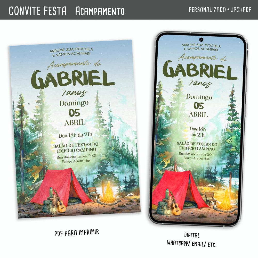 Convite Digital Acampamento
