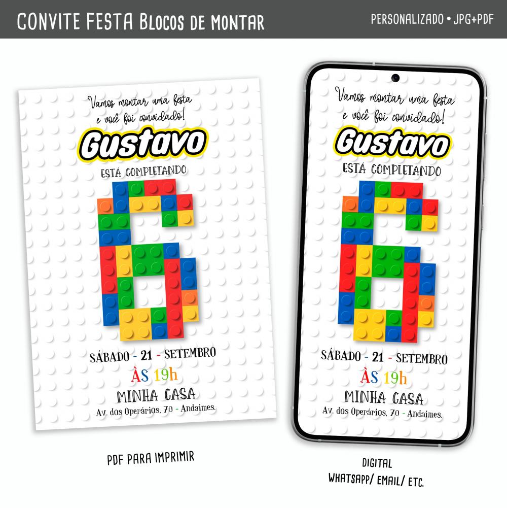 Convite Digital Blocos de Montar