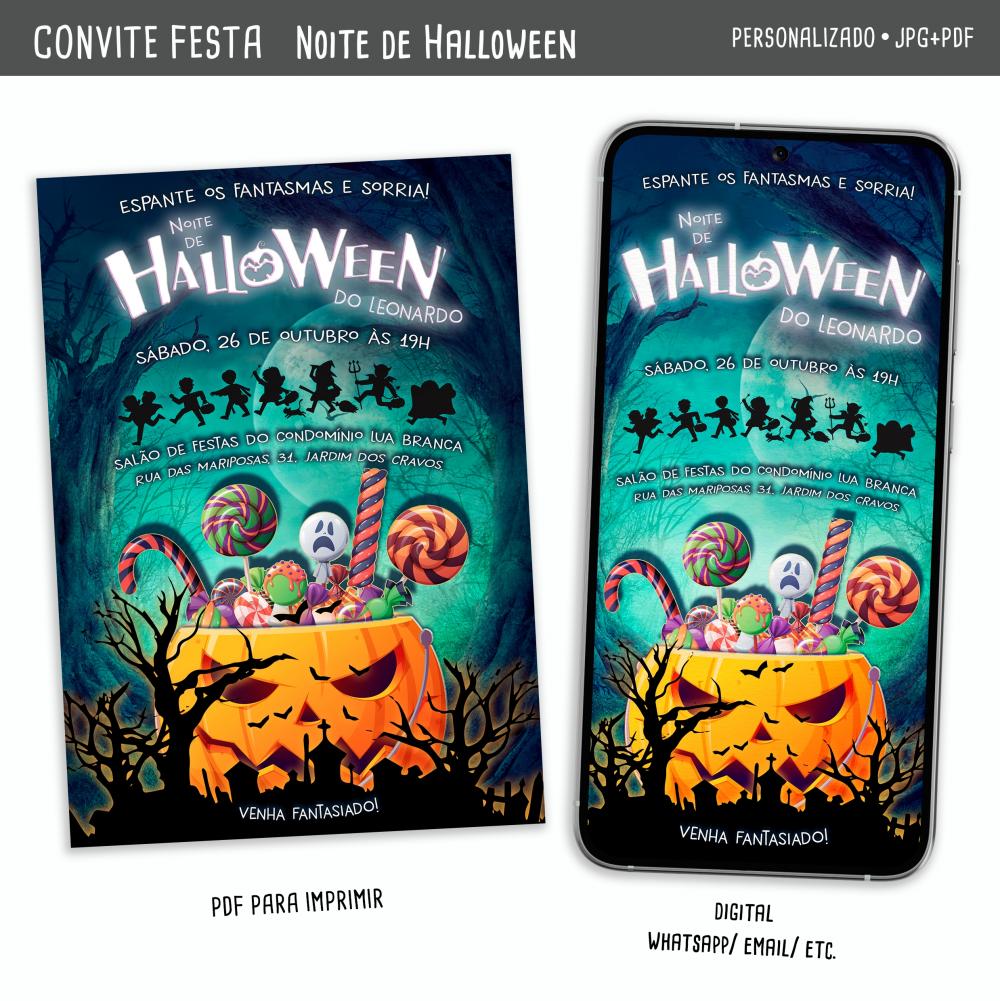 Convite Digital Halloween/ Noite de Halloween
