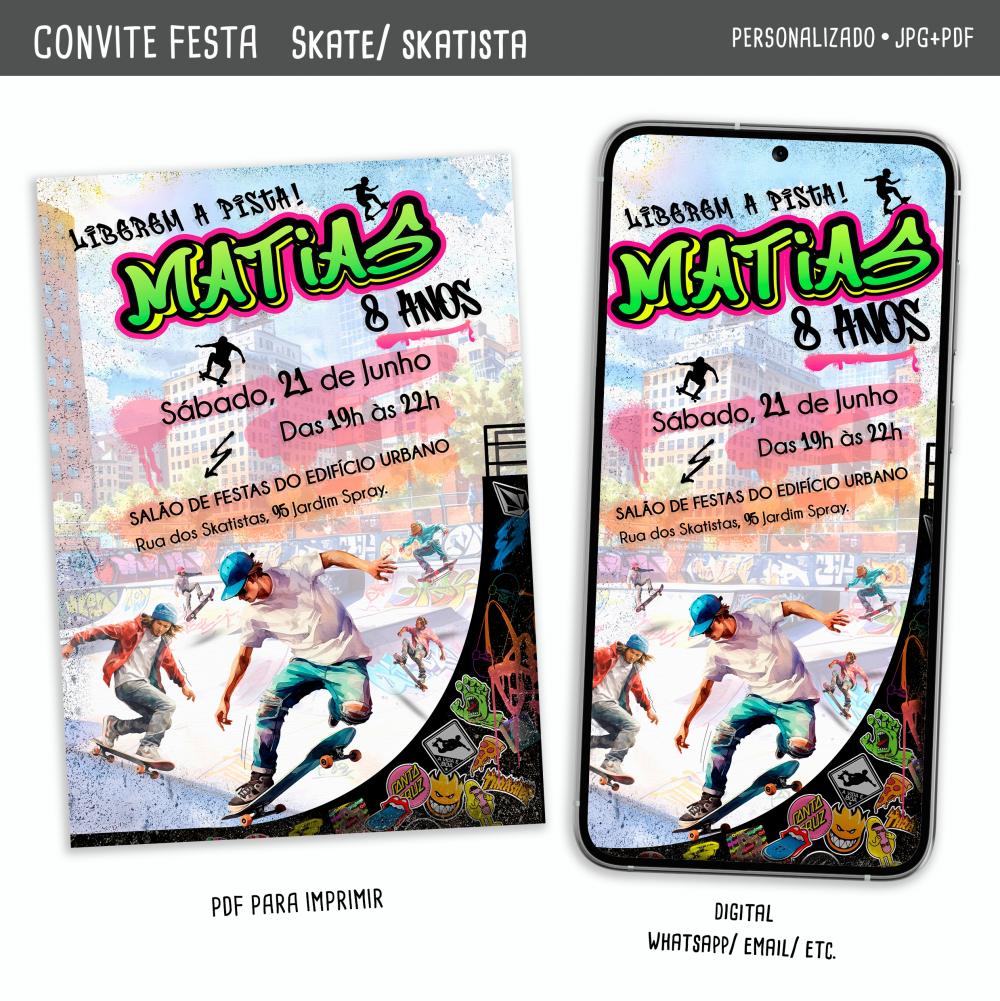 Convite Digital Skate / Skatista