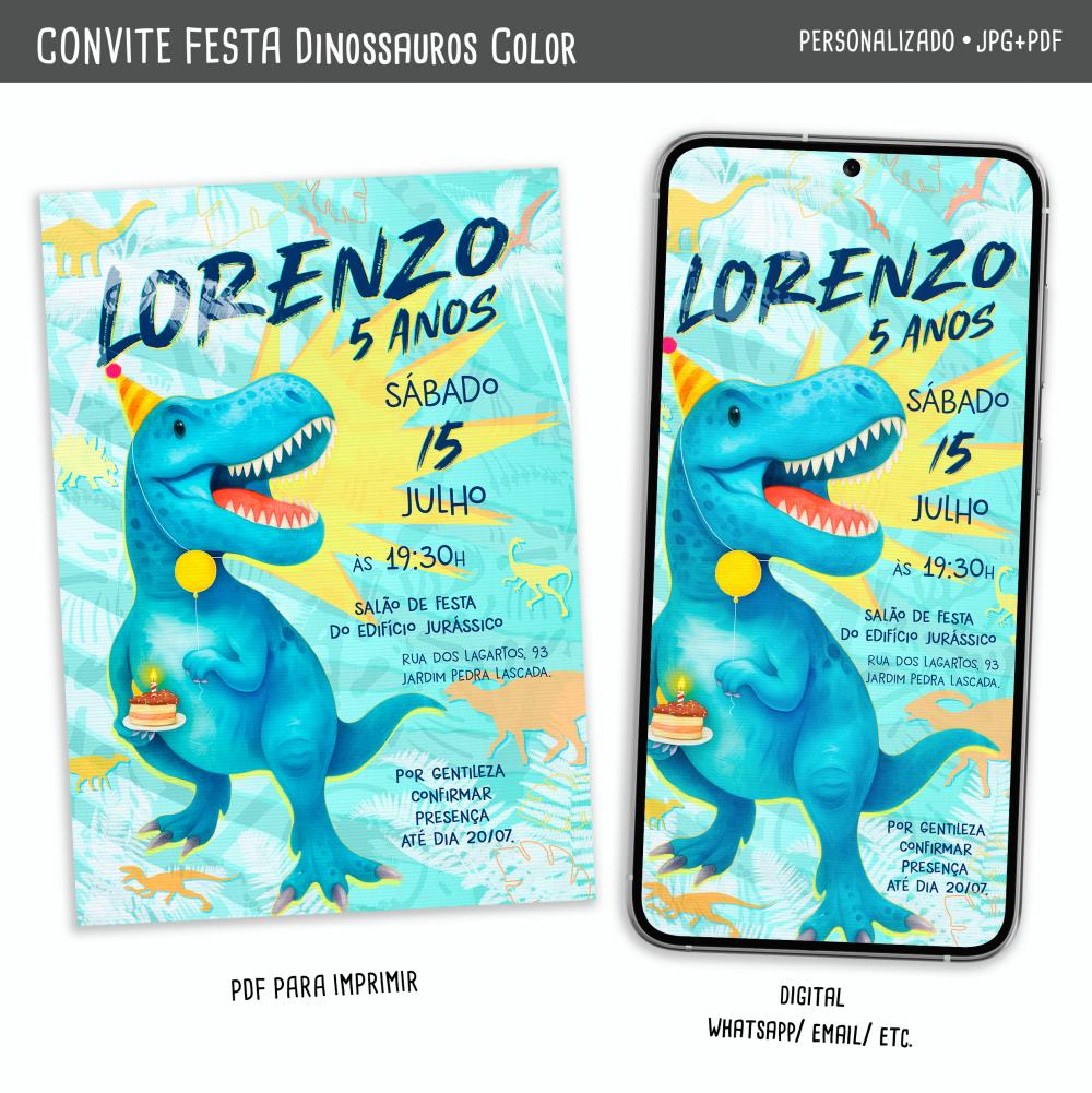 Convite Digital Dinossauros 2