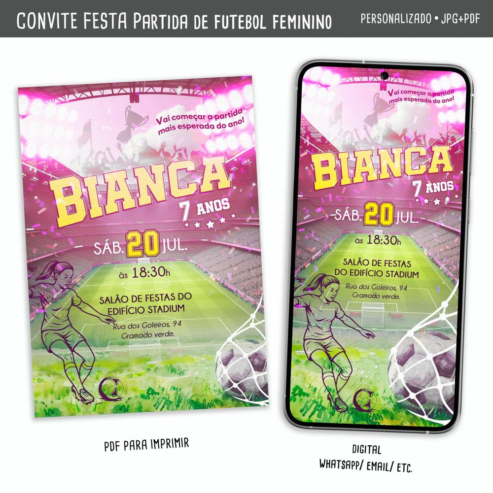 Convite Digital Futebol Meninas