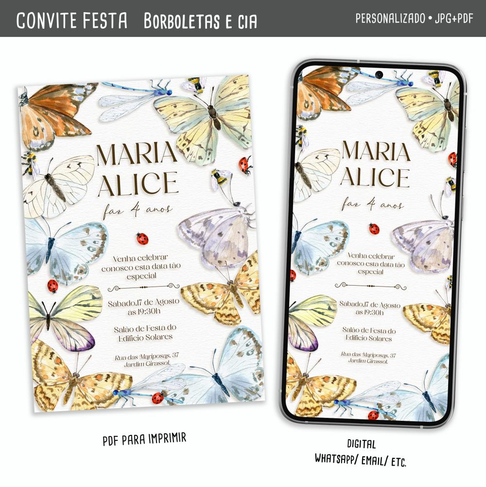 Convite Digital Borboletas