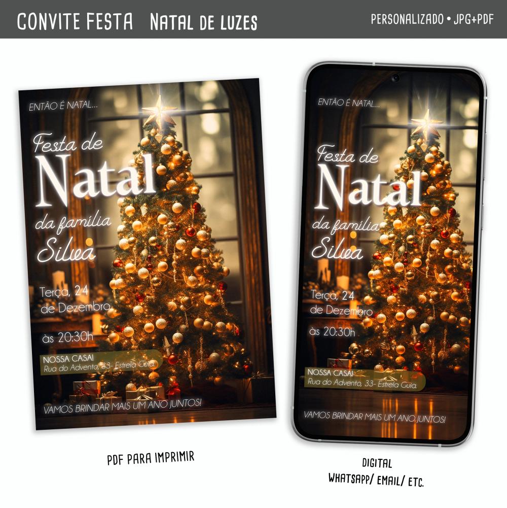 Convite Digital Festa de Natal/ Natal de Luzes