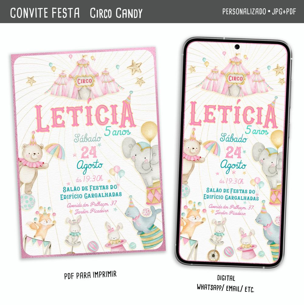 Convite Digital Circo Candy