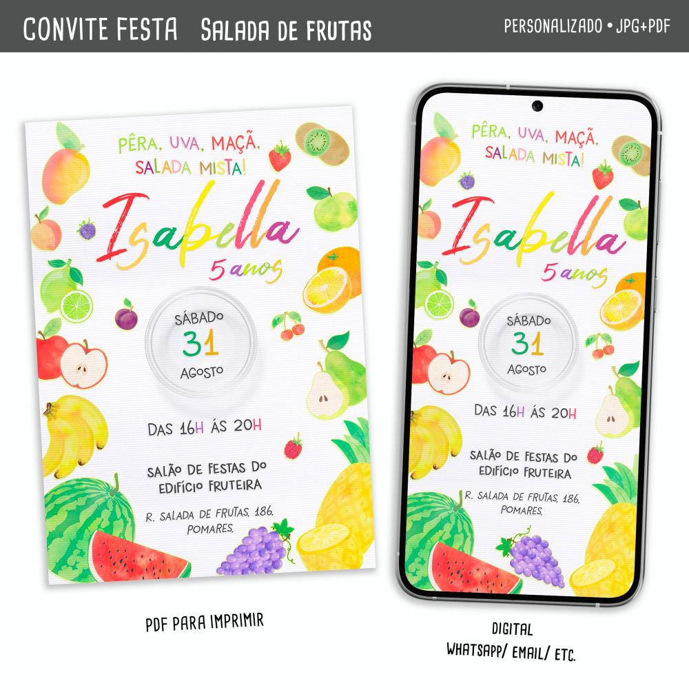 Convite Digital Frutas/ Salada de Frutas
