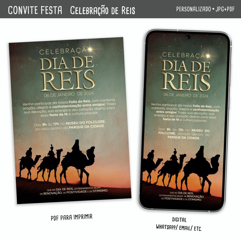 Convite Digital Celebração de Reis
