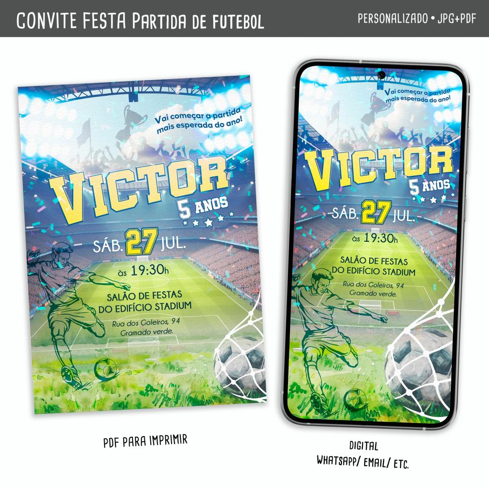 Convite Digital Futebol Meninos