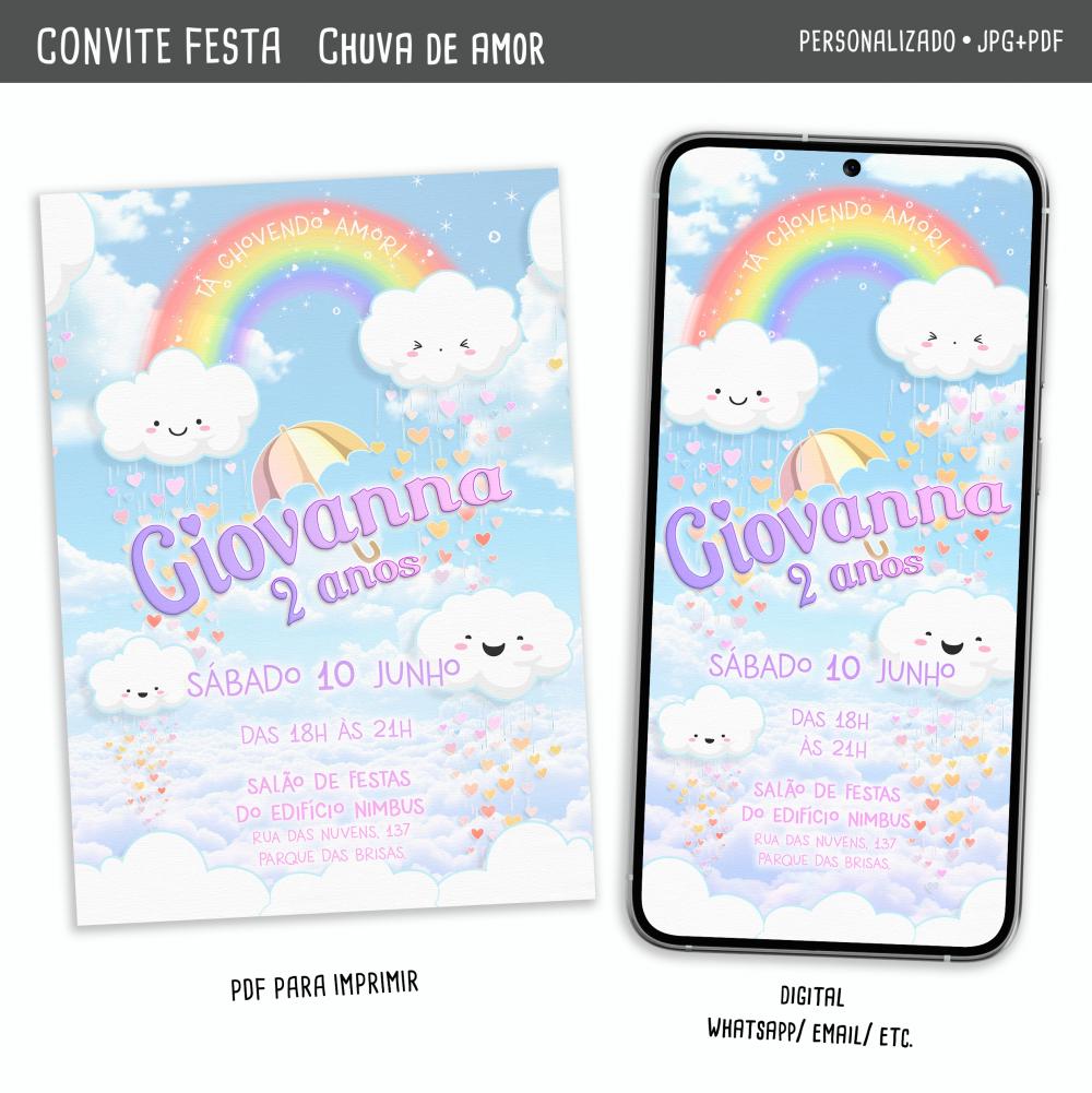 Convite Digital Chuva de Amor