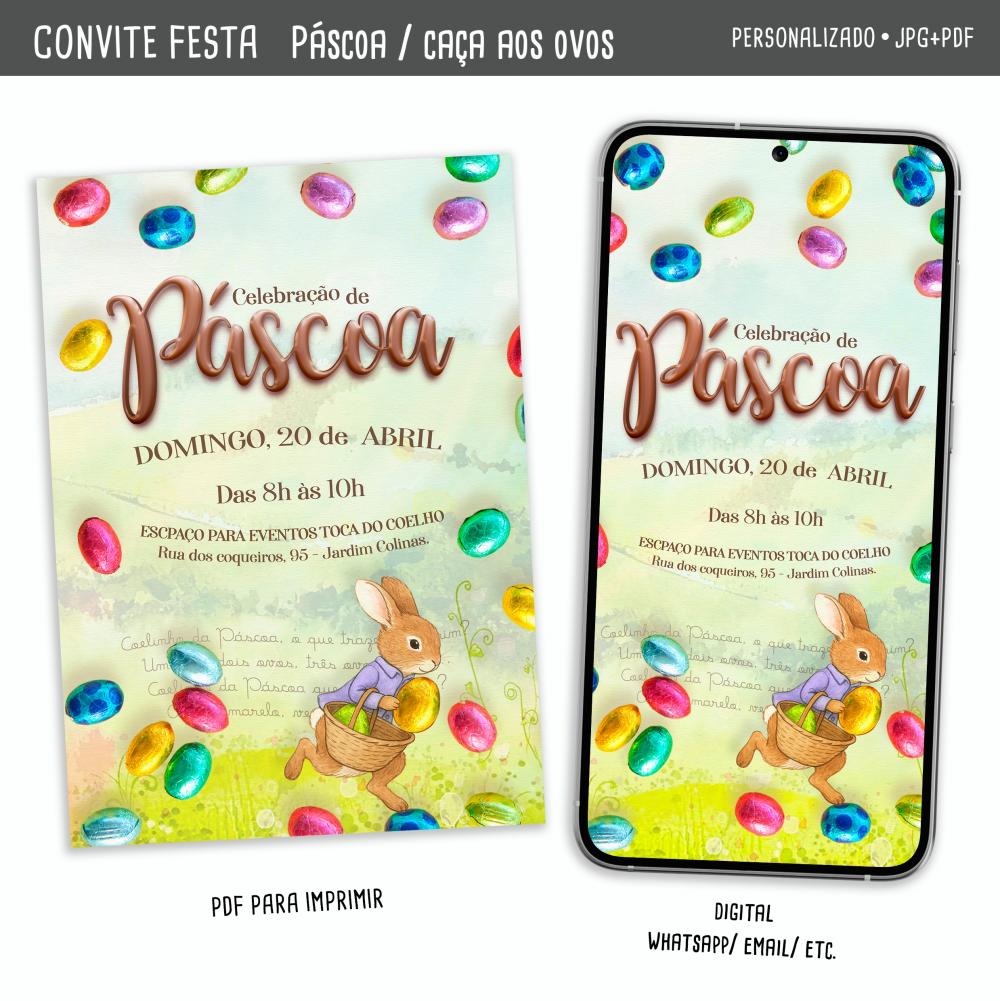 Convite Digital Páscoa/ Celebração da Páscoa