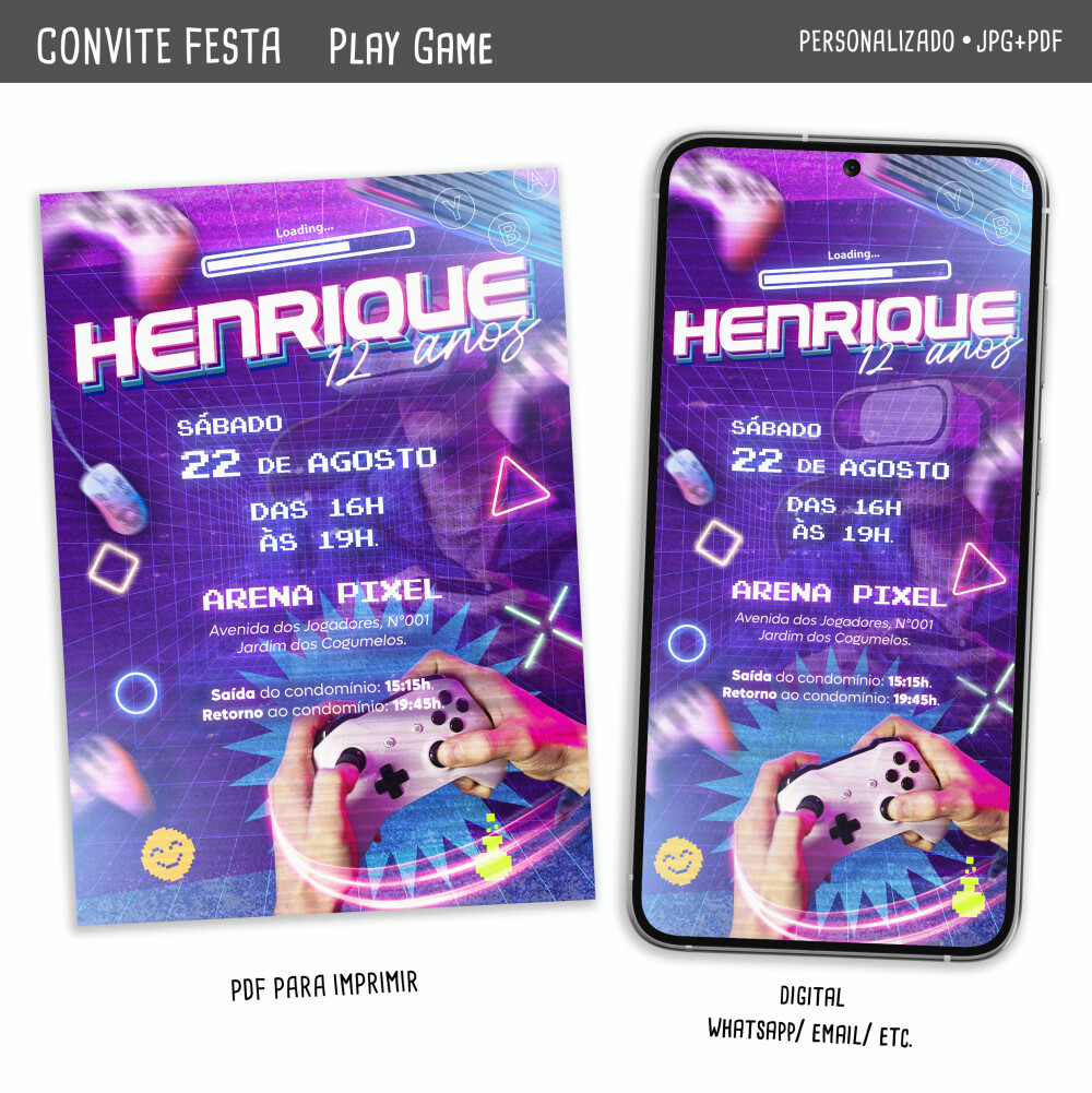 Convite Digital Video Game