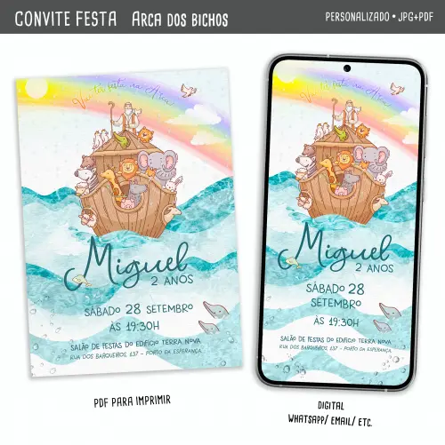 Convite Digital Arca de Noé/ Festa na Arca