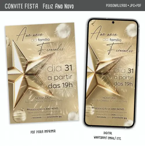 Convite Digital Festa de Ano Novo