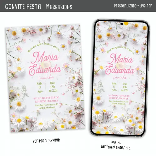 Convite Digital Margaridas/ Bem Me Quer!
