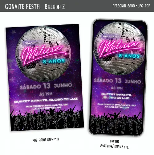 Convite Digital Balada 2 Menina