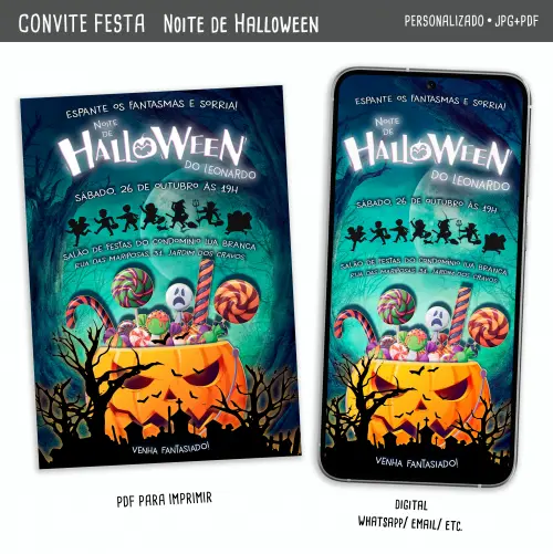 Convite Digital Halloween/ Noite de Halloween