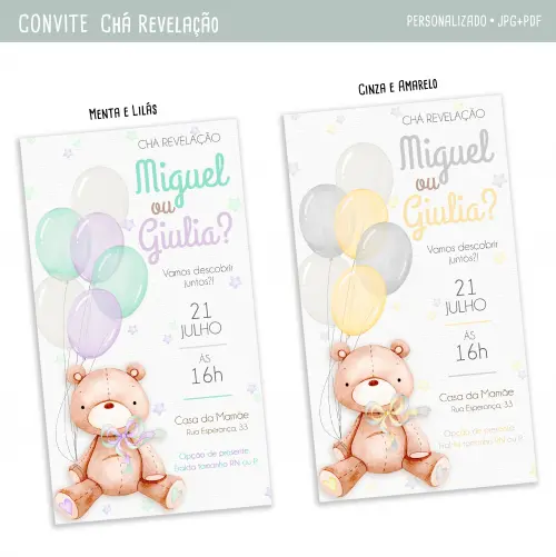 Convite Digital Chá Revelação