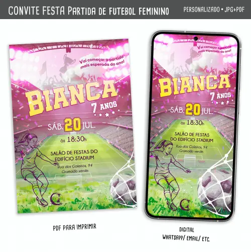 Convite Digital Futebol Meninas