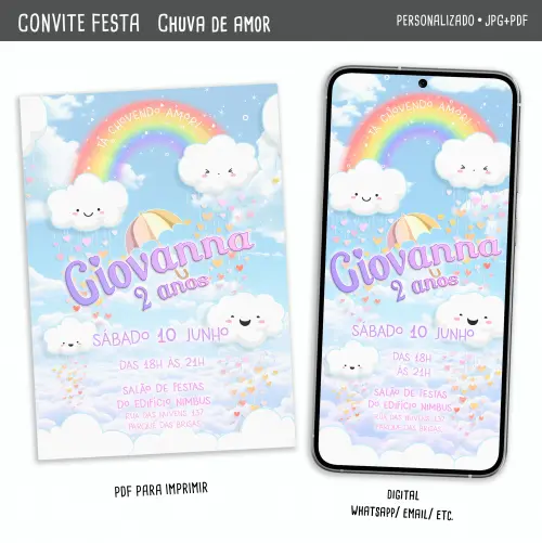 Convite Digital Chuva de Amor